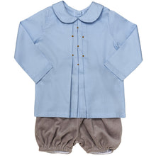 Load image into Gallery viewer, "BUSY BEEZ" BLUE SHIRT @ GREY VELOUR SHORTS SET