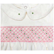 Load image into Gallery viewer, " CELESTE " CREAM VELOUR BABYGROW@MATCHING BIB SET