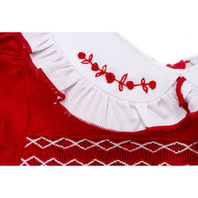 Load image into Gallery viewer, " VICTORIA " RED HAND-SMOCKED COTTON DRESS.LIMITED.