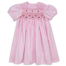 Load image into Gallery viewer, "COTTON CANDY" PINK HAND-SMOCKED PYJAMAS SET WITH MATCHING GIFT BAG.