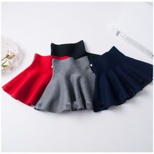 Load image into Gallery viewer, " REBECCA " FLARE KNITTED NAVY BLUE FUR EMBELLISHED SKIRT