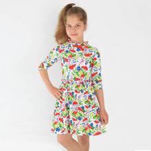 Load image into Gallery viewer, GIRLS PRINTED COTTON JERSEY " BERRIES GARDEN " DRESS