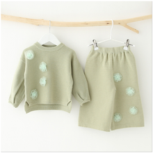 Load image into Gallery viewer, " GRETA " LIGHT GREEN WOOL BLEND KNITTED CULOTTES SET