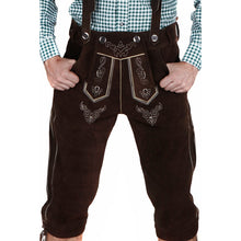 Load image into Gallery viewer, Men's Trachten knee breeches made of fine cowhide leather, dark brown