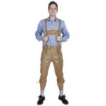 Load image into Gallery viewer, Men's traditional trousers made of fine cowhide leather, light brown