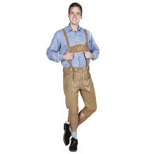 Load image into Gallery viewer, Men's traditional trousers made of fine cowhide leather, light brown