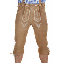 Load image into Gallery viewer, Men's traditional trousers made of fine cowhide leather, light brown