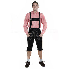 Load image into Gallery viewer, Men's traditional trousers made of fine cowhide leather, black