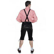 Load image into Gallery viewer, Men's traditional trousers made of fine cowhide leather, black