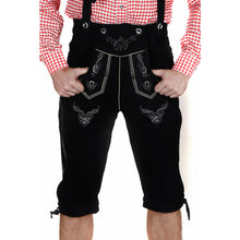 Load image into Gallery viewer, Men's traditional trousers made of fine cowhide leather, black