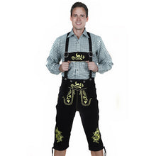 Load image into Gallery viewer, Men's traditional trousers made of fine cowhide leather, black