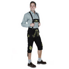 Load image into Gallery viewer, Men's traditional trousers made of fine cowhide leather, black