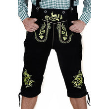 Load image into Gallery viewer, Men's traditional trousers made of fine cowhide leather, black
