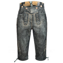 Load image into Gallery viewer, Valuable Mens Trachten Lederhose Kniebundhose Traditional in rustic antique gray