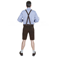 Load image into Gallery viewer, Men's Trachten Lederhose short made of fine cowhide leather, dark brown