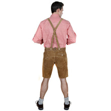 Load image into Gallery viewer, Men's Trachten Lederhose short made of fine cowhide leather, light brown