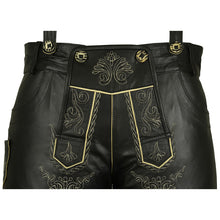 Load image into Gallery viewer, Ladies' costumes Kniebund leather pants made of fine nappa with embroidery, black