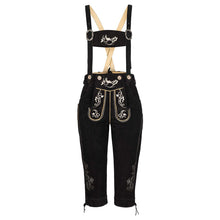 Load image into Gallery viewer, Noble ladies knee and traditional trousers with beautiful traditional embroidery 100% suede, black
