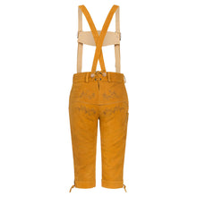 Load image into Gallery viewer, Ladies Leather Pants Golden Yellow Knee made of fine cowhide leather