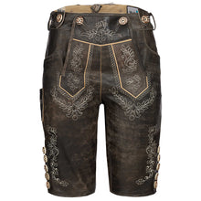 Load image into Gallery viewer, Special ladies traditional trousers knee length nappa leather antique brown vintage