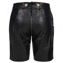 Load image into Gallery viewer, Noble ladies leather pants short with elaborate red embroidery Traditional costumes, black
