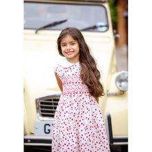 Load image into Gallery viewer, "CHERRY" HAND-SMOCKED SLEEVELESS COTTON DRESS.LIMITED!