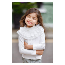 Load image into Gallery viewer, IVORY LACE & DIAMANTE " BEATRICE" JERSEY TOP.