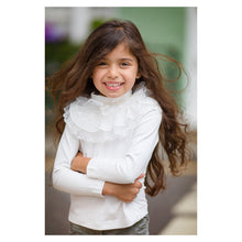 Load image into Gallery viewer, IVORY LACE & DIAMANTE " BEATRICE" JERSEY TOP.