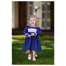 Load image into Gallery viewer, " MY GIRL " DENIM HAND-SMOCKED DRESS. LIMITED - NEW ARRIVAL