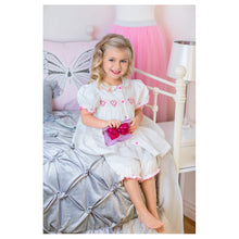 Load image into Gallery viewer, WHITE HAND SMOCKED " SWEET DREAMS' PYJAMA SET @ GIFT BAG.