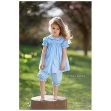 Load image into Gallery viewer, BLUE TRADITIONAL "IRIS" HAND-SMOCKED PYJAMAS SET