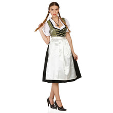 Load image into Gallery viewer, Velvety 3-piece Dirndl with apron and blouse costume with exciting floral embroidery
