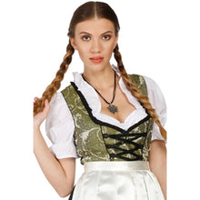 Load image into Gallery viewer, Velvety 3-piece Dirndl with apron and blouse costume with exciting floral embroidery