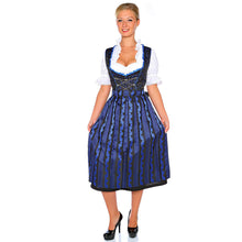 Load image into Gallery viewer, Black 3 pcs. Dirndl with blue paisley pattern