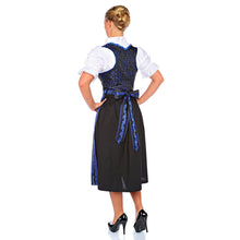 Load image into Gallery viewer, Black 3 pcs. Dirndl with blue paisley pattern