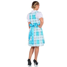 Load image into Gallery viewer, Blue-blooded 3-piece KaroDirndl with apron and blouse