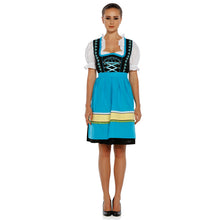 Load image into Gallery viewer, 3tlg. Dirndl Black Light blue with blouse and apron