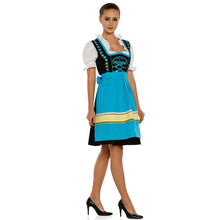 Load image into Gallery viewer, 3tlg. Dirndl Black Light blue with blouse and apron