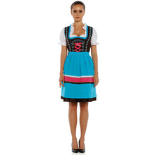Load image into Gallery viewer, 3tlg. Dirndl Black Light blue with blouse and apron