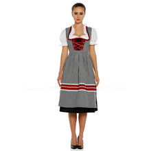 Load image into Gallery viewer, 3tlg. Dirndl black checkered with blouse and apron