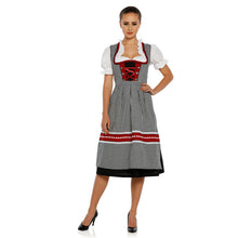 Load image into Gallery viewer, 3tlg. Dirndl black checkered with blouse and apron