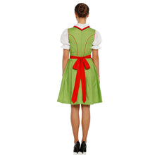 Load image into Gallery viewer, Contrast-rich balcony Dirndl 3 pieces green and red