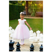 Load image into Gallery viewer, " PINK RHAPSODY" EMBROIDERED SATIN & TULLE DRESS - NEW ARRIVAL