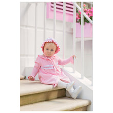 Load image into Gallery viewer, PINK KNITTED "LOLA" PRAM COAT & BONNET SET