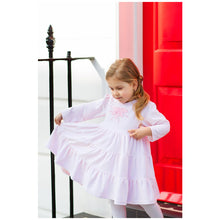 Load image into Gallery viewer, "PALACE ROSE" PINK VELOUR LONG SLEEVED EMBROIDERED FULLY LINED DRESS