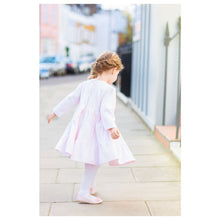 Load image into Gallery viewer, "PALACE ROSE" PINK VELOUR LONG SLEEVED EMBROIDERED FULLY LINED DRESS