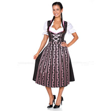 Load image into Gallery viewer, Black 3 pcs. Dirndl with pink paisley pattern