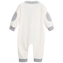 Load image into Gallery viewer, " TEDDIES FOR BABIES " IVORY VELOUR EMBROIDERED BABYGROW
