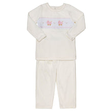 Load image into Gallery viewer, CREAM VELOUR " PINK BUGGY" 2 PIECE PYJAMA SET