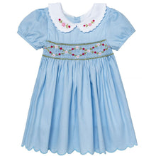 Load image into Gallery viewer, BLUE PIQUE COTTON HAND SMOCKED "BETTY" 2 PIECE OUTFIT